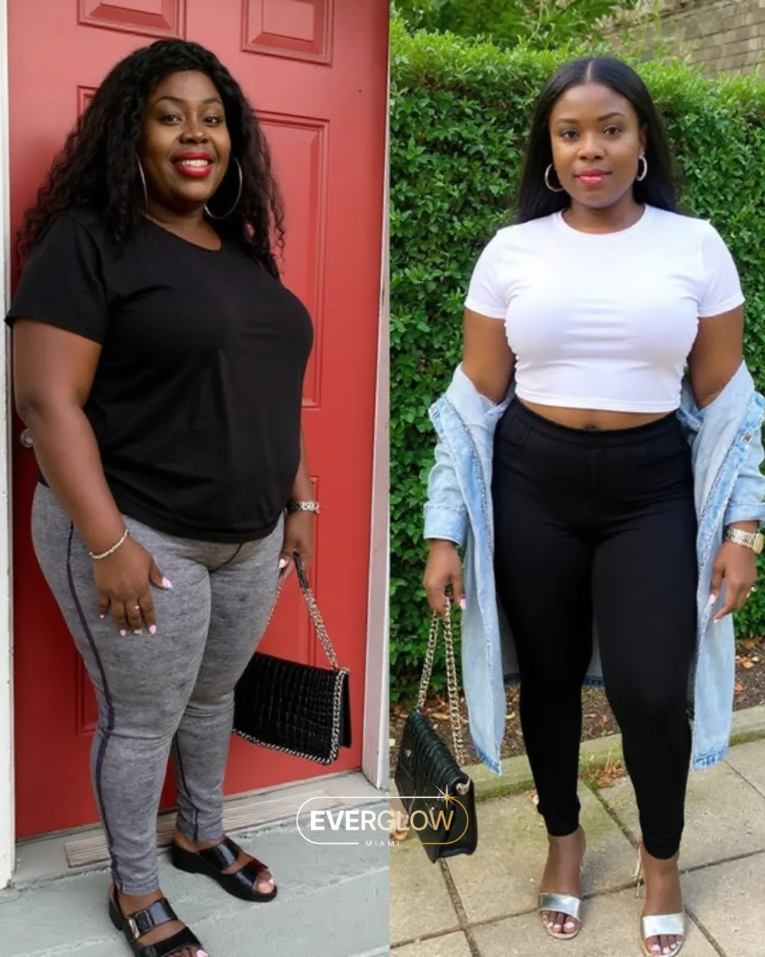 An Everglow Miami patient before and after