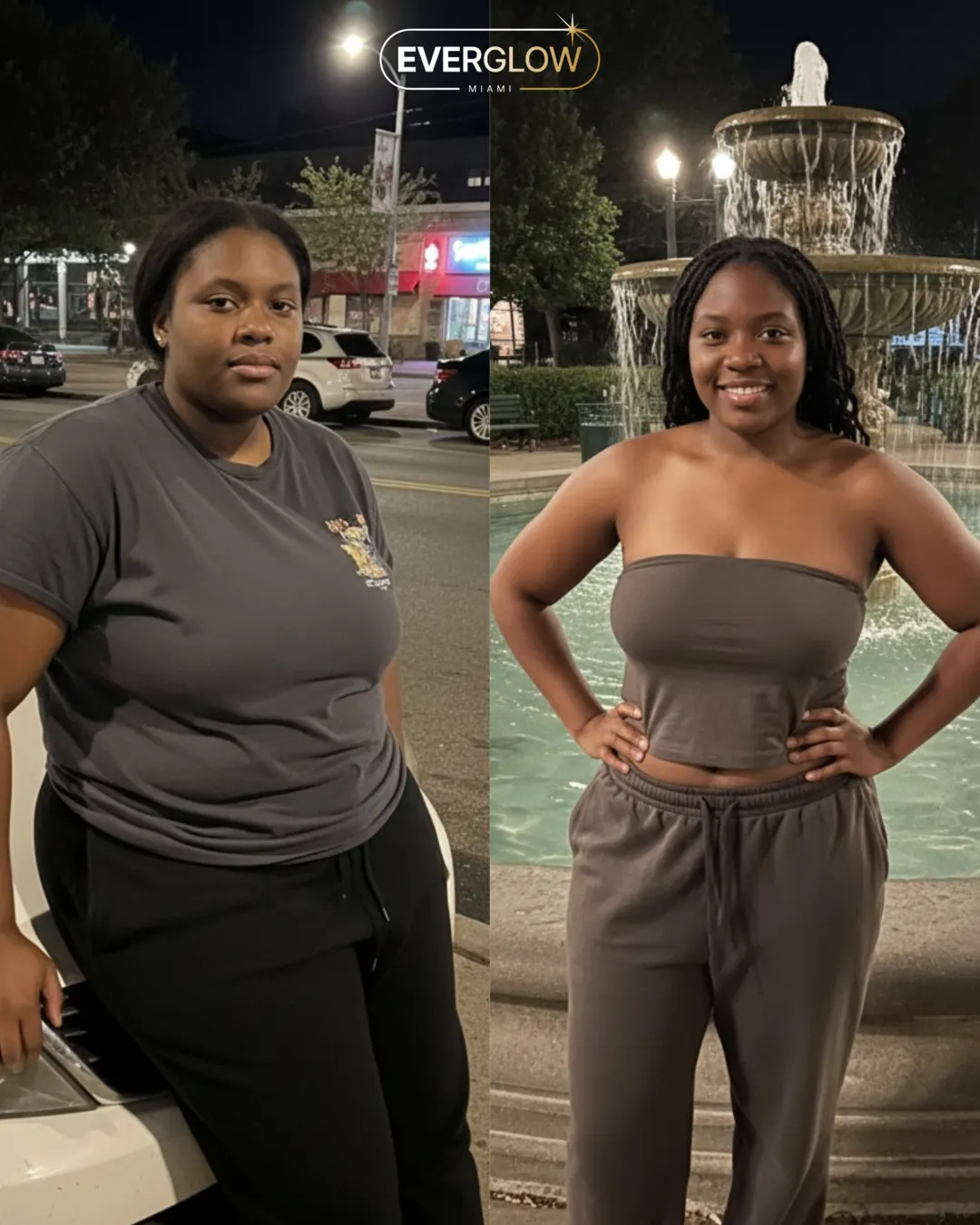 An Everglow Miami patient before and after