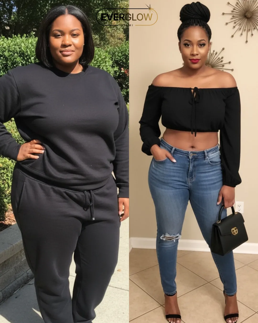 An Everglow Miami patient before and after