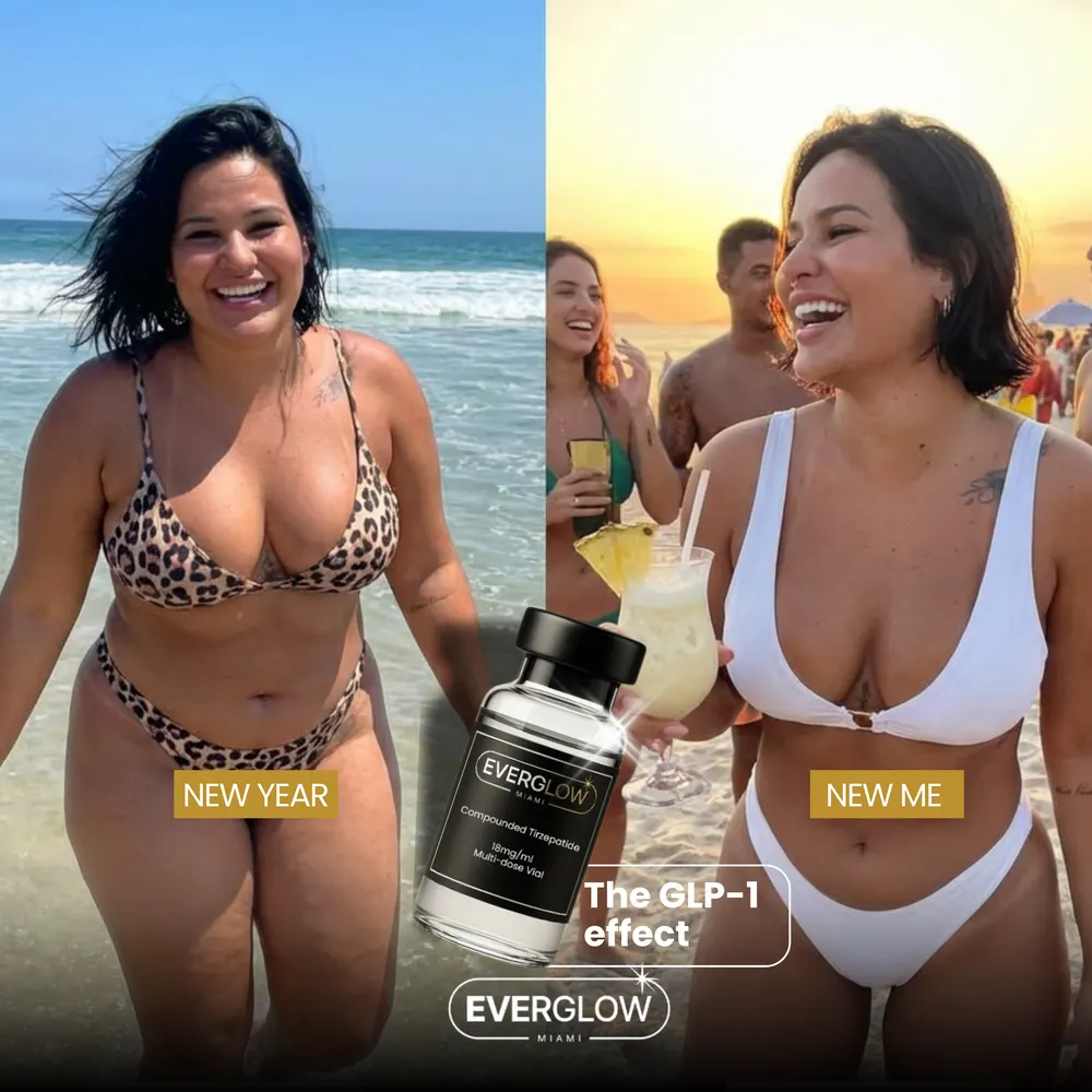 An Everglow Miami patient before and after